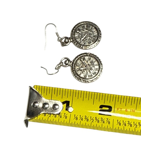 Vintage Style Dangle Earrings Sunburst and Clockface Design Boho Jewelry Gift - Picture 9 of 9